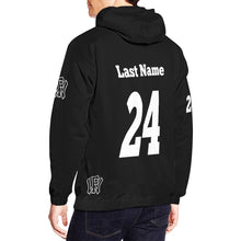 Load image into Gallery viewer, WF Sport Name/Number Black All Over Print Hoodie for Men (USA Size) (Model H13)