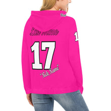 Load image into Gallery viewer, Altitude Pink Last name/Number Nickname All Over Print Hoodie for Women (USA Size) (Model H13)