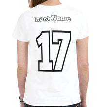 Load image into Gallery viewer, Women South VB Lastname/Number White New All Over Print T-shirt for Women (Model T45)