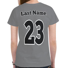 Load image into Gallery viewer, Aces Grey 8 New All Over Print T-shirt for Women (Model T45)