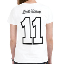 Load image into Gallery viewer, MyHeartVolleyball White Name/Number New All Over Print T-shirt for Women (Model T45)