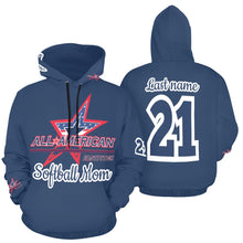 Load image into Gallery viewer, All American Mom Hoodie Full Custom Blue All Over Print Hoodie for Women (USA Size) (Model H13)