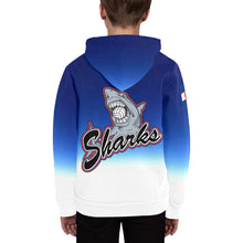 Load image into Gallery viewer, SHARKS YOUTH ZIPUP Kids' All Over Print Full Zip Hoodie (Model H39)