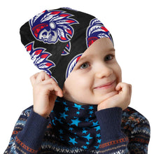 Load image into Gallery viewer, Tribe Kid Black Beanie All Over Print Beanie for Kids