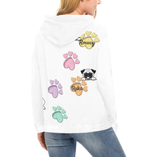 Load image into Gallery viewer, Dog Mama Back Paws/Pics on back All Over Print Hoodie for Women (USA Size) (Model H13)