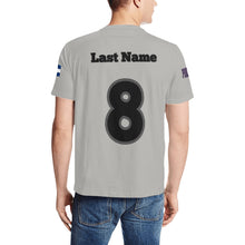 Load image into Gallery viewer, PS Black Shirt Last Name/Number 3 Men's All Over Print T-Shirt (Solid Color Neck) (Model T63)
