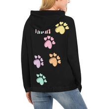 Load image into Gallery viewer, Dog Mama Back Paws All Over Print Hoodie for Women (USA Size) (Model H13)