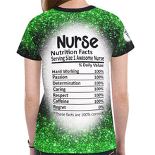 Load image into Gallery viewer, Hallmark Nutritional Facts final 2 New All Over Print T-shirt for Women (Model T45)