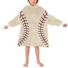 Load image into Gallery viewer, Baseball Cream Mini LastName/Number Blanket Hoodie for Kids