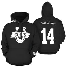 Load image into Gallery viewer, South U Black Name/Number All Over Print Hoodie for Women (USA Size) (Model H13)