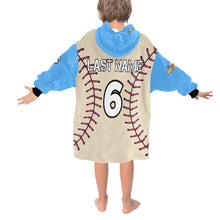 Load image into Gallery viewer, Crushers Baseball LastName/Number/FirstName 5 Blanket Hoodie for Kids