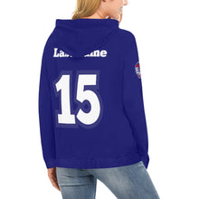Load image into Gallery viewer, Tribe Navy Name/Number All Over Print Hoodie for Women (USA Size) (Model H13)