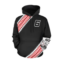 Load image into Gallery viewer, Custom Baseball Hoodie White 2 All Over Print Hoodie for Men (USA Size) (Model H13)