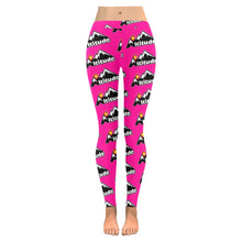 Load image into Gallery viewer, Altitude Leggings Pink Pattern Low Rise Leggings (Invisible Stitch) (Model L05)