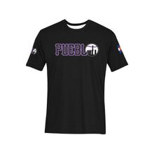 Load image into Gallery viewer, PS Black Shirt Last Name/Number 1 Men's All Over Print T-Shirt (Solid Color Neck) (Model T63)