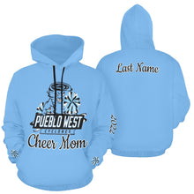 Load image into Gallery viewer, PW Blue Cheer Mom Hoodie Full Custom Name, LN, Year All Over Print Hoodie for Women (USA Size) (Model H13)
