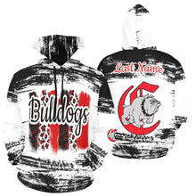 Load image into Gallery viewer, Bulldog All Over Print Hoodie for Women (USA Size) (Model H13)