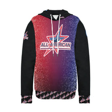Load image into Gallery viewer, All American Red/blue glitter Women's Long Sleeve Fleece Hoodie (Model H55)