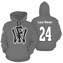 Load image into Gallery viewer, WF Sport Name/Number Grey All Over Print Hoodie for Men (USA Size) (Model H13)