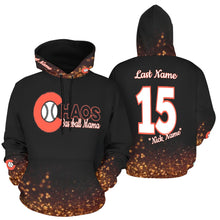 Load image into Gallery viewer, Chaos Mama Hoodie First Name Hood, Last Name/Number/Nick Name Back All Over Print Hoodie for Women (USA Size) (Model H13)