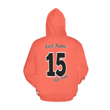 Load image into Gallery viewer, Chaos Mama Orange Black words All Over Print Hoodie for Women (USA Size) (Model H13)
