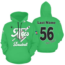 Load image into Gallery viewer, Aces Green All Over Print Hoodie for Men (USA Size) (Model H13)