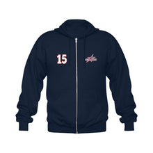 Load image into Gallery viewer, All American Zip-up Name/Number Navy Gildan Full Zip Hooded Sweatshirt (Model H02)
