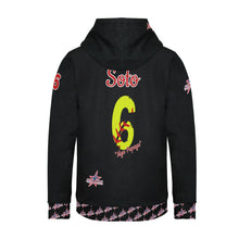 Load image into Gallery viewer, All American Softball Number Nickname Women's Long Sleeve Fleece Hoodie (Model H55)