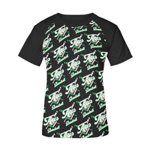 Load image into Gallery viewer, Aces Rag Pattern Women's Raglan T-Shirt/Front Printing (Model T62)