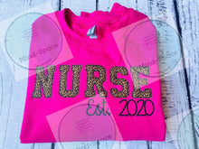 Load image into Gallery viewer, Occupation est. applique embroidery design CREWNECK