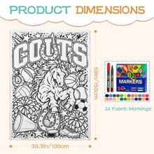 Load image into Gallery viewer, Colts Coloring Doodle Blanket 100×150cm (24-Color Markers)
