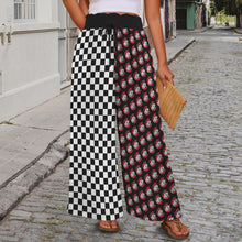 Load image into Gallery viewer, School Spirit Pants Checker Mascot Bulldogs Elastic Waist Tether Pockets Wide Leg Pants
