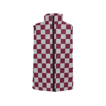 Load image into Gallery viewer, Checker Maroon and Grey Women's Padded Vest Jacket (Model H44)
