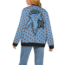 Load image into Gallery viewer, Ribbed Cardigan Leopard NUMBER FOOTBALL Cyclone Big Back Women's Ribbed Cardigan (Model H73)
