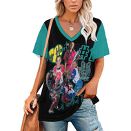 Women Short-Sleeve V-Neck Jersey T-Shirt Pic