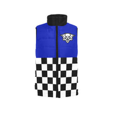 Load image into Gallery viewer, Checker Half Blue Women's Padded Vest Jacket (Model H44)
