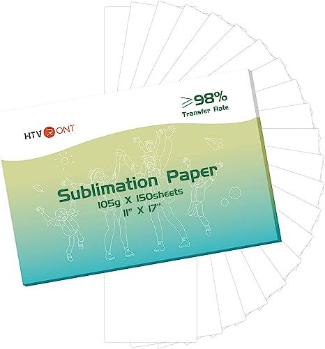 HTVRONT Sublimation Paper 11x17 Inches - 150 Sheets Excellent Ink Release Sublimation Transfer Paper for Tumblers, Mugs, T-shirts