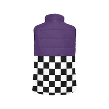 Load image into Gallery viewer, Checker Half Purple Women's Padded Vest Jacket (Model H44)
