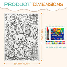 Load image into Gallery viewer, Baby Nursery Coloring Doodle Blanket 100×150cm (24-Color Markers)
