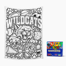 Load image into Gallery viewer, Wildcats Coloring Doodle Blanket 100×150cm (24-Color Markers)
