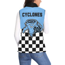Load image into Gallery viewer, Checker Half Light Blue Women's Padded Vest Jacket (Model H44)
