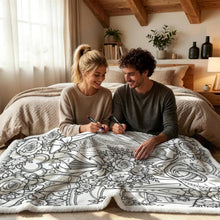 Load image into Gallery viewer, Wedding Coloring Doodle Blanket 100×150cm (24-Color Markers)
