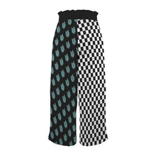 Load image into Gallery viewer, School Spirit Pants Checker Mascot Wolves Elastic Waist Tether Pockets Wide Leg Pants
