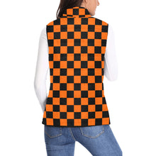 Load image into Gallery viewer, Checker Orange Women's Padded Vest Jacket (Model H44)
