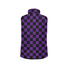 Load image into Gallery viewer, Checker Purple Women's Padded Vest Jacket (Model H44)
