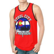 Steel City red Lastname/number New All Over Print Tank Top for Men (Model T46)