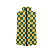 Load image into Gallery viewer, Checker Green and Yellow Women's Padded Vest Jacket (Model H44)
