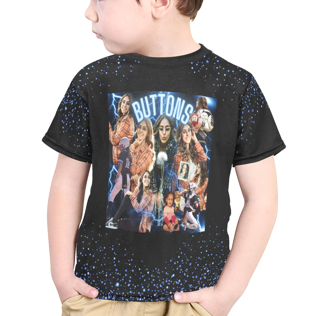 Buttons Little gf Little Boys' All Over Print Crew Neck T-Shirt (Model T40-2)