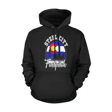 Load image into Gallery viewer, Steel City Name Number Blue All Over Print Hoodie for Women (USA Size) (Model H13)
