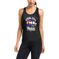 Steel city Sting Racer back with lastname black Women's Racerback Tank Top (Model T60)